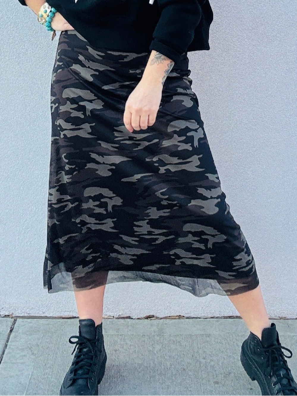 Camouflage Mesh Skirt